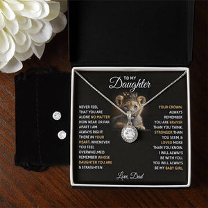To Daughter from Dad Eternal Hope Necklace and Earring Set