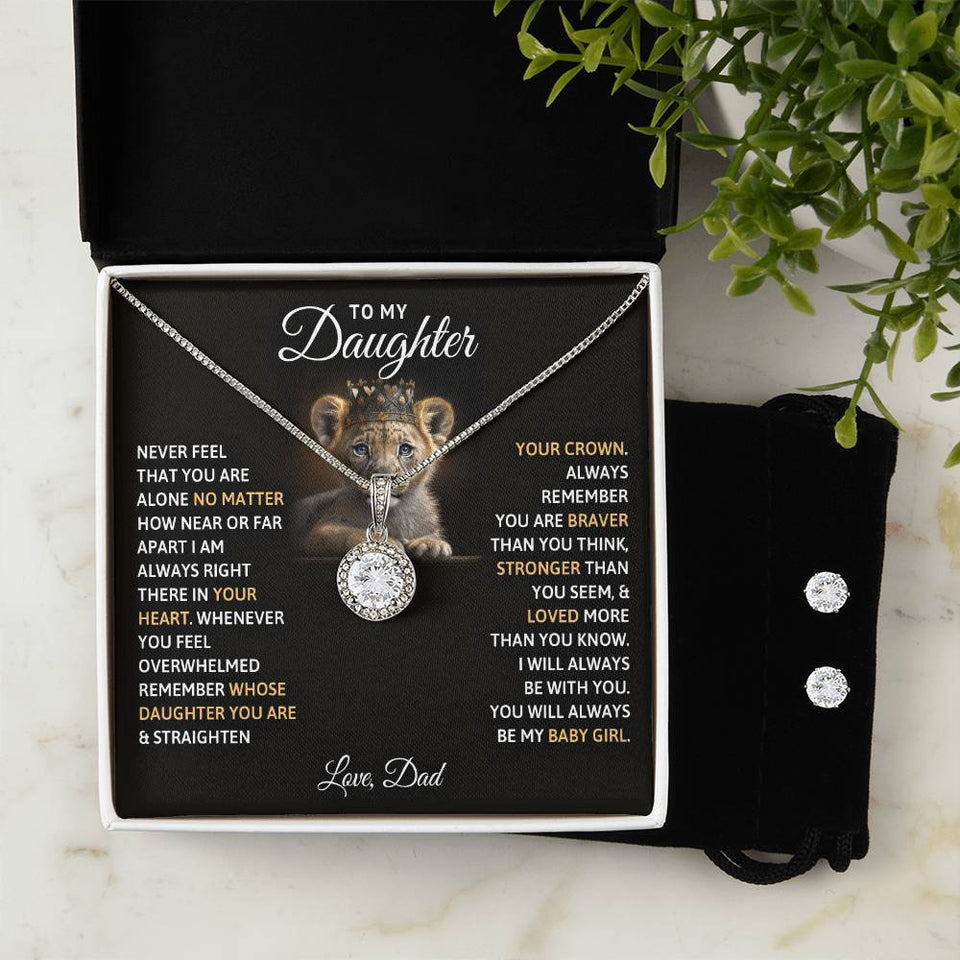 To Daughter from Dad Eternal Hope Necklace and Earring Set