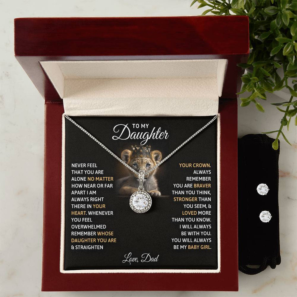 To Daughter from Dad Eternal Hope Necklace and Earring Set