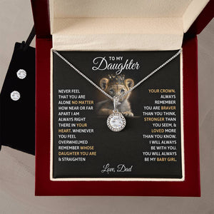 To Daughter from Dad Eternal Hope Necklace and Earring Set
