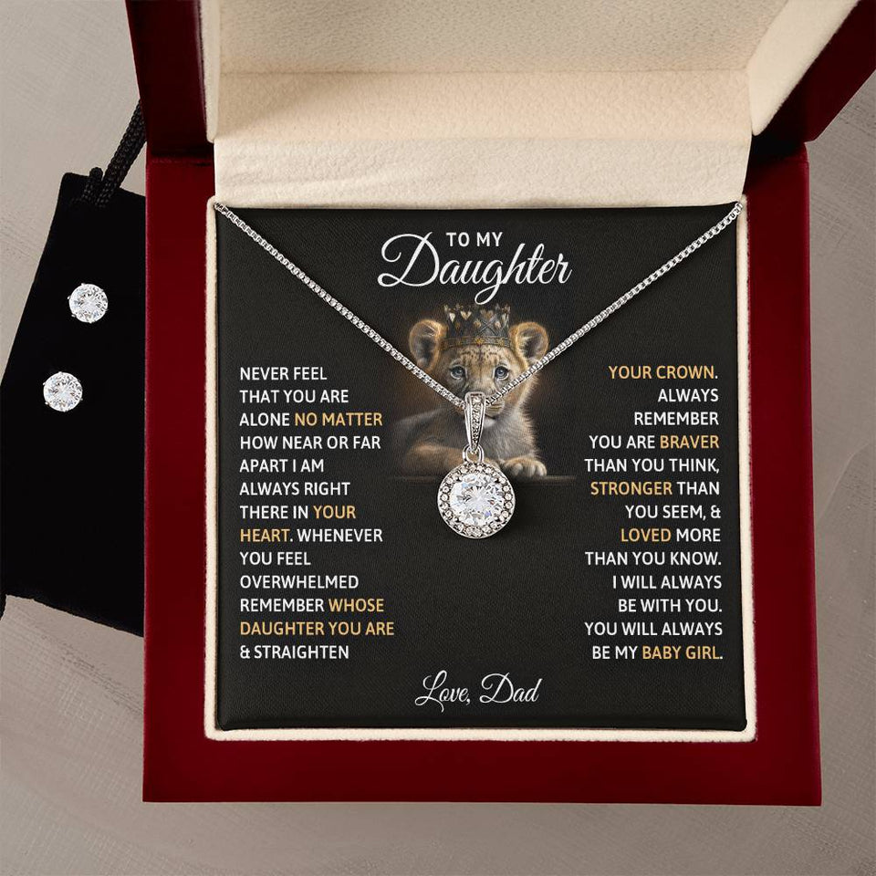 To Daughter from Dad Eternal Hope Necklace and Earring Set