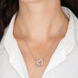 Pamaheart- Interlocking Hearts Necklace- To My Daughter - Braver Than You Believe- Interlocked Hearts