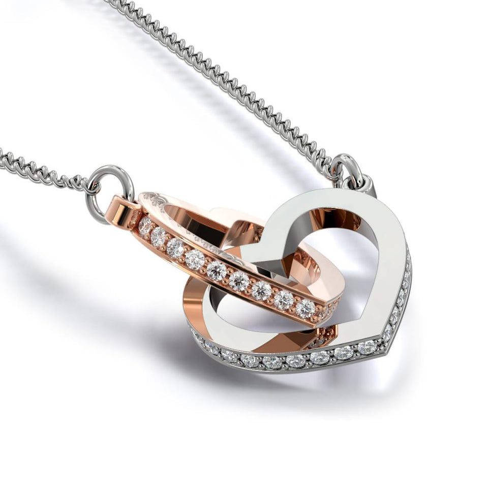 Interlocking Hearts Necklace- To My Daughter - Braver Than You Believe- Interlocked Hearts