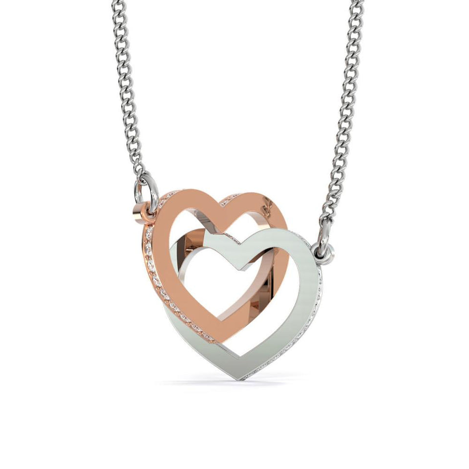 Interlocking Hearts Necklace- To My Daughter - Braver Than You Believe- Interlocked Hearts