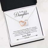 Interlocking Hearts Necklace- To My Daughter - Interlocked Hearts - I Love You