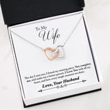 Interlocking Hearts Necklace- To My Wife - Interlocked Hearts - You Complete Me