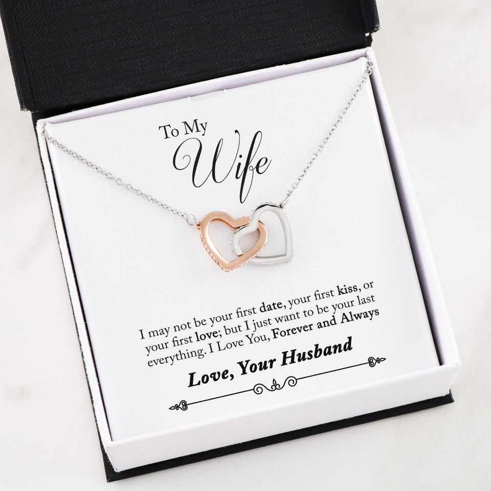 Pamaheart- Interlocking Hearts Necklace- To My Wife - Interlocked Hearts - Forever And Always