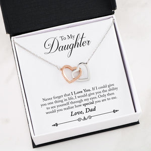 Pamaheart- Interlocking Hearts Necklace- To My Daughter - Interlocked Hearts - I Love You