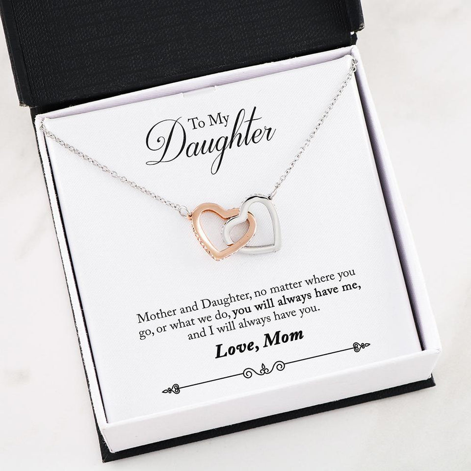 Interlocking Hearts Necklace- To My Daughter - Interlocked Hearts - You Will Always Have Me