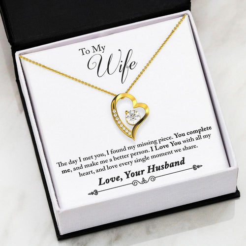 Namashops - Forever Love Necklace - To My Wife - Forever Love - You Complete Me, Gift For Wife, For Mom, Gift For Christmas, Birthday