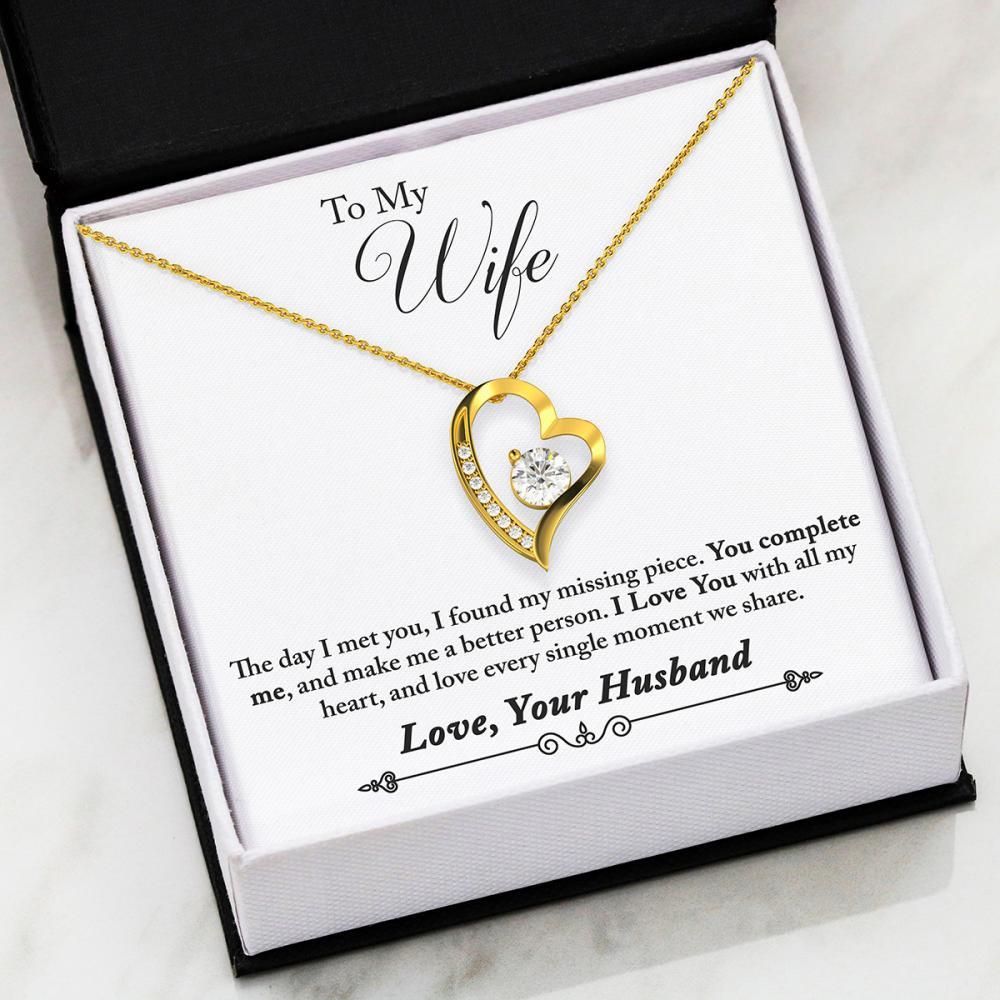 Namashops - Forever Love Necklace - To My Wife - Forever Love - You Complete Me, Gift For Wife, For Mom, Gift For Christmas, Birthday