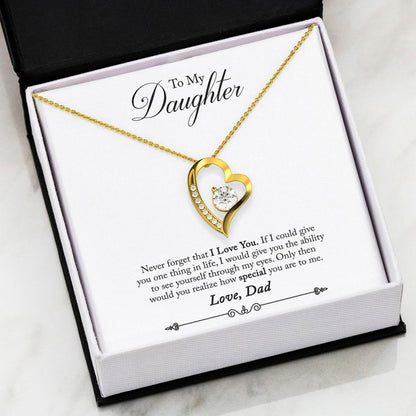 Namashops - Forever Love Necklace - To My Daugther - Forever Love - I Love You, Gift For Wife, For Mom, Gift For Christmas, Birthday