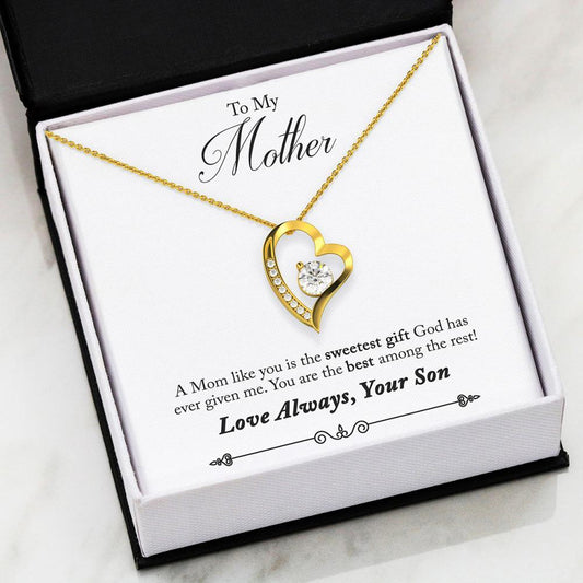 Namashops - Forever Love Necklace - To My Mother - Forever Love - The Best Among The Rest, Gift For Wife, For Mom, Gift For Christmas, Birthday