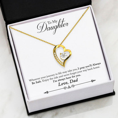 Namashops - Forever Love Necklace - To My Daughter - Forever Love - Always Here For You, Gift For Wife, For Mom, Gift For Christmas, Birthday