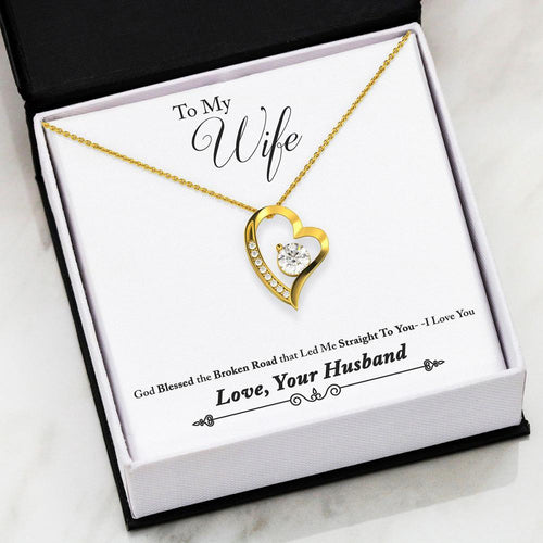 Namashops - Forever Love Necklace - To My Wife - Forever Love - You Guide My Pathway, Gift For Wife, For Mom, Gift For Christmas, Birthday