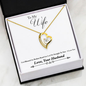 Namashops - Forever Love Necklace - To My Wife - Forever Love - You Guide My Pathway, Gift For Wife, For Mom, Gift For Christmas, Birthday