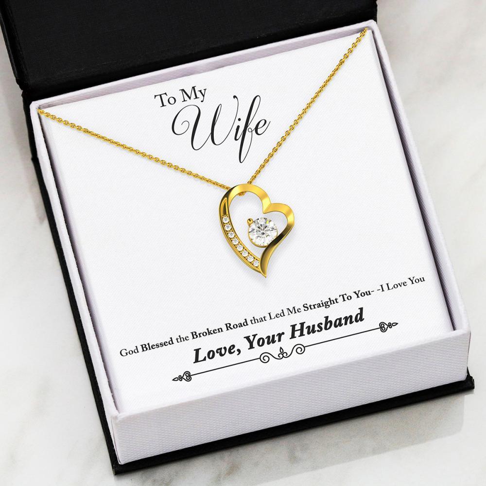 Namashops - Forever Love Necklace - To My Wife - Forever Love - You Guide My Pathway, Gift For Wife, For Mom, Gift For Christmas, Birthday