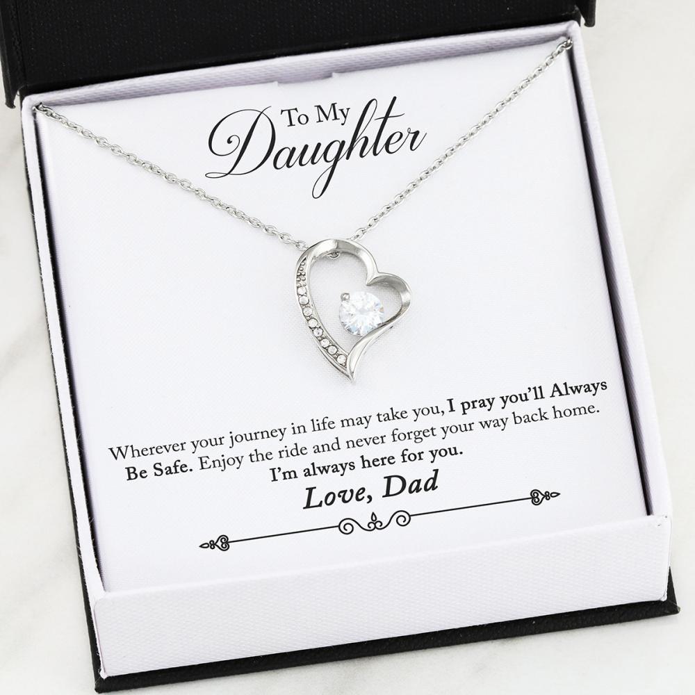 Namashops - Forever Love Necklace - To My Daughter - Forever Love - Always Here For You, Gift For Wife, For Mom, Gift For Christmas, Birthday