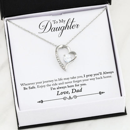 Namashops - Forever Love Necklace - To My Daughter - Forever Love - Always Here For You, Gift For Wife, For Mom, Gift For Christmas, Birthday