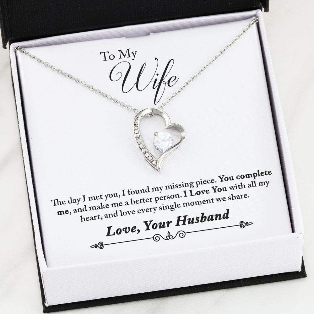 Namashops - Forever Love Necklace - To My Wife - Forever Love - You Complete Me, Gift For Wife, For Mom, Gift For Christmas, Birthday