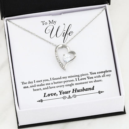 Namashops - Forever Love Necklace - To My Wife - Forever Love - You Complete Me, Gift For Wife, For Mom, Gift For Christmas, Birthday