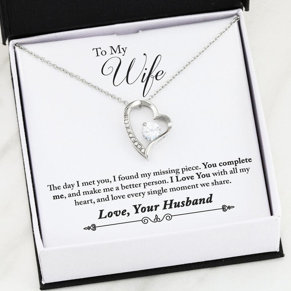 Namashops - Forever Love Necklace - To My Wife - Forever Love - You Complete Me, Gift For Wife, For Mom, Gift For Christmas, Birthday