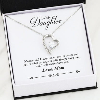 Namashops - Forever Love Necklace - To My Daughter - Forever Love - You Will Always Have Me, Gift For Wife, For Mom, Gift For Christmas, Birthday