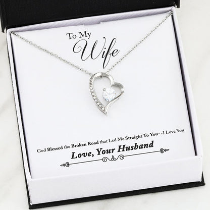 Namashops - Forever Love Necklace - To My Wife - Forever Love - You Guide My Pathway, Gift For Wife, For Mom, Gift For Christmas, Birthday