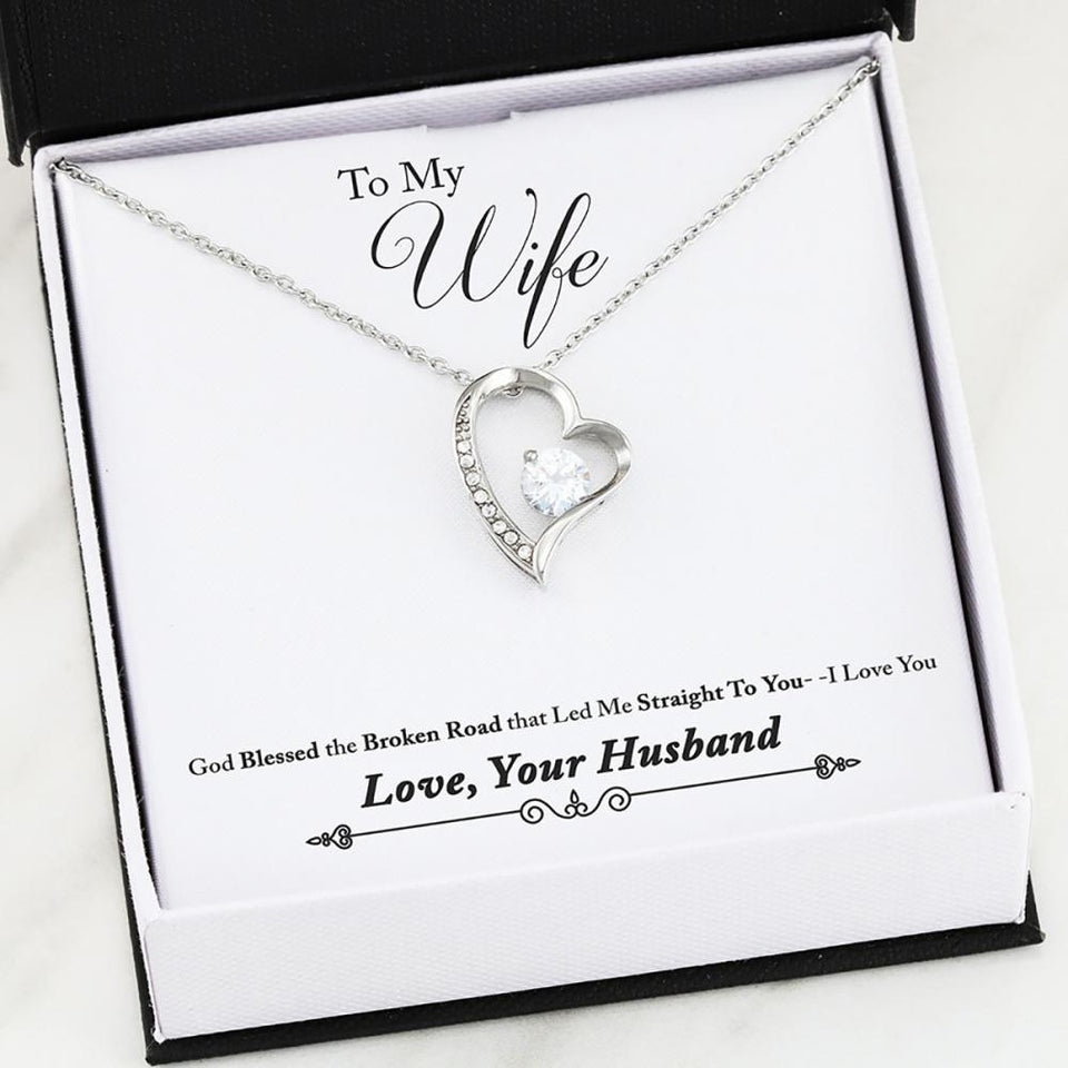Namashops - Forever Love Necklace - To My Wife - Forever Love - You Guide My Pathway, Gift For Wife, For Mom, Gift For Christmas, Birthday