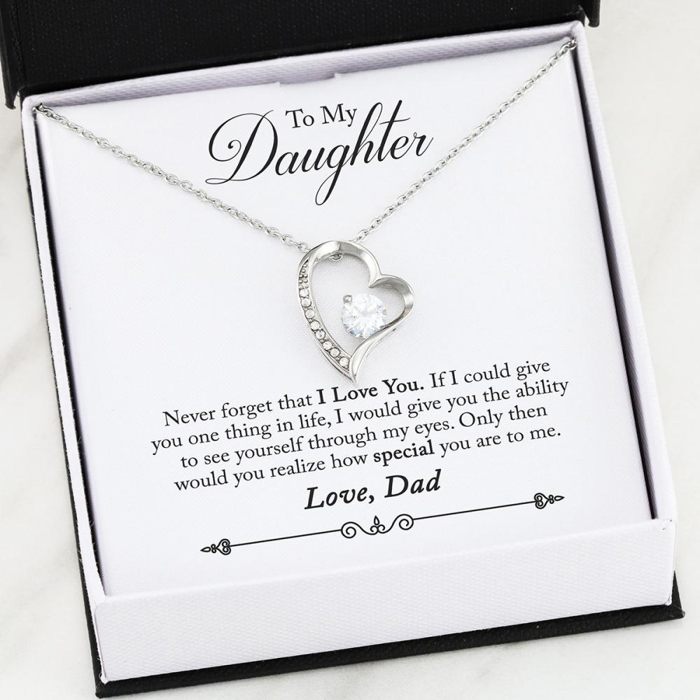 Namashops - Forever Love Necklace - To My Daugther - Forever Love - I Love You, Gift For Wife, For Mom, Gift For Christmas, Birthday