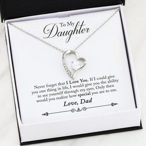 Namashops - Forever Love Necklace - To My Daugther - Forever Love - I Love You, Gift For Wife, For Mom, Gift For Christmas, Birthday