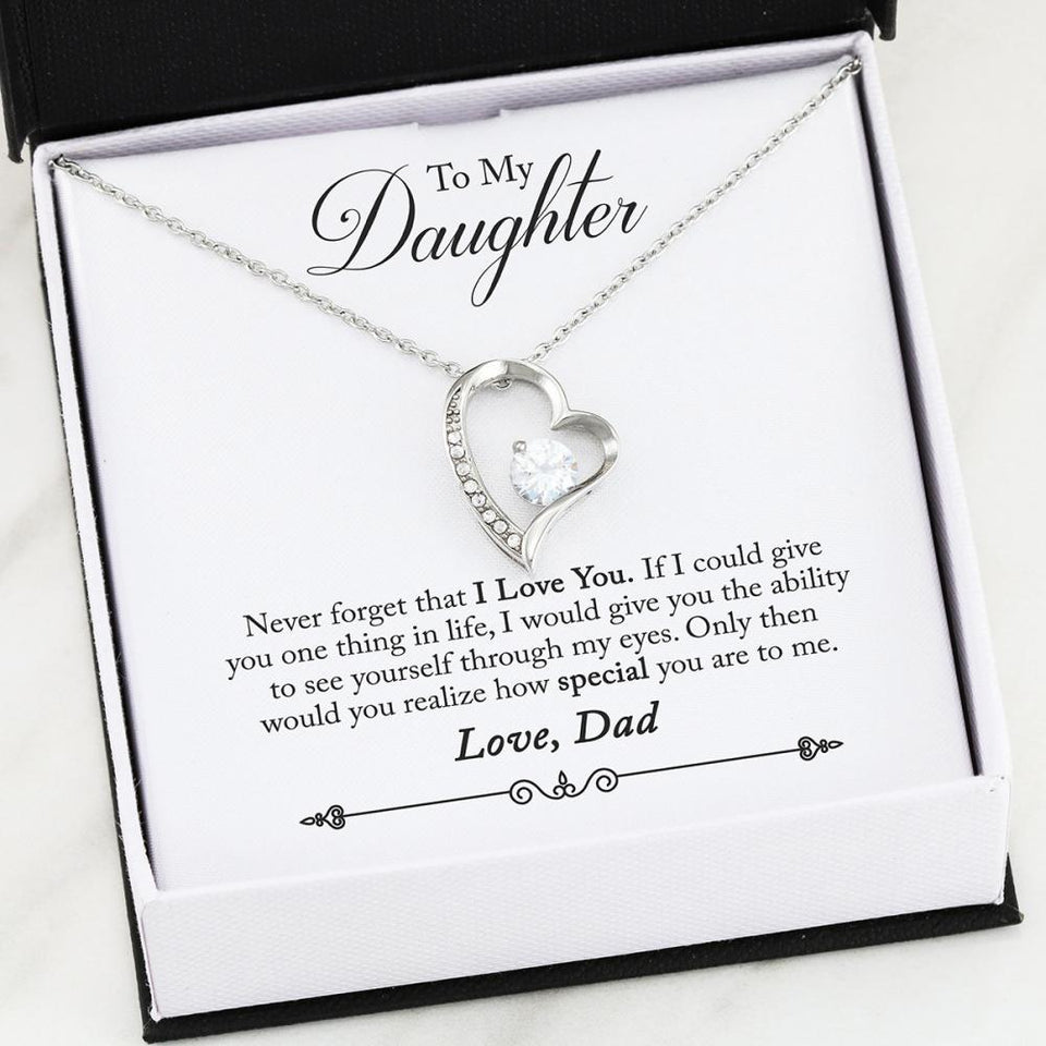 Namashops - Forever Love Necklace - To My Daugther - Forever Love - I Love You, Gift For Wife, For Mom, Gift For Christmas, Birthday