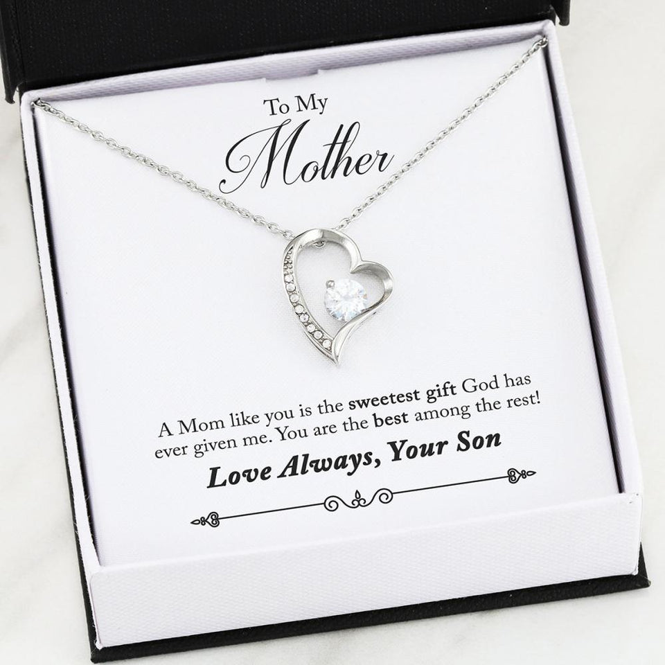 Son to Mom - Sweetest Gift Forever Love Necklace