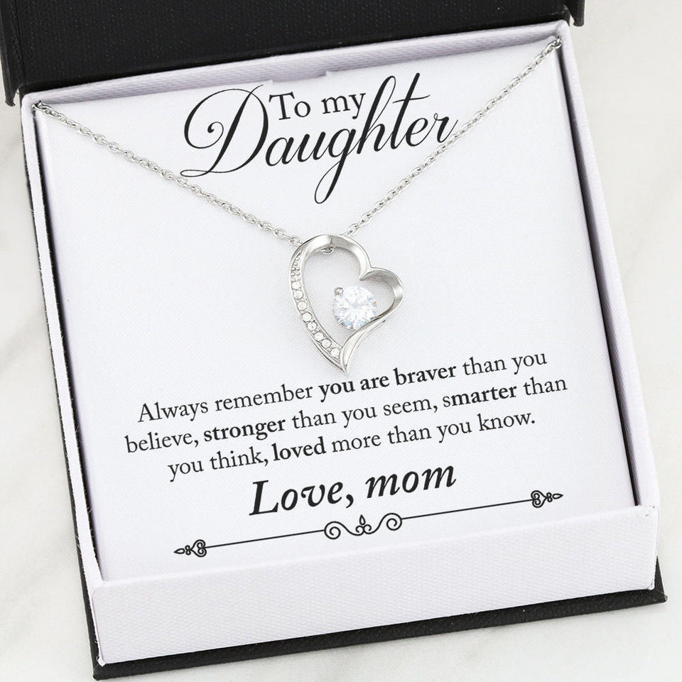 To My Daughter- Always Remember Forever Love Necklace
