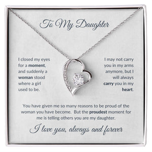 To My Daughter - Proudest Moment Forever Love Necklace White