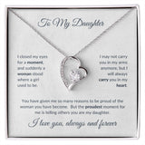 To My Daughter - Proudest Moment Forever Love Necklace White