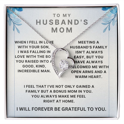 To My Husband's Mom Necklace - I've Not Only Gained A Family But A Bonus Mom In You Forever Love Necklace
