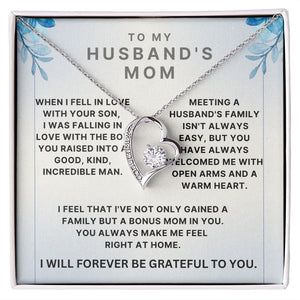 To My Husband's Mom Necklace - I've Not Only Gained A Family But A Bonus Mom In You Forever Love Necklace