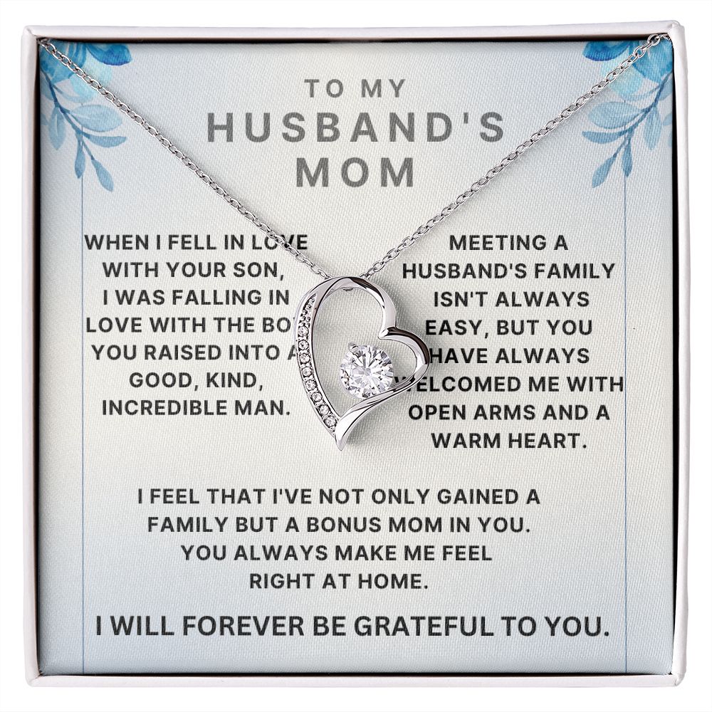 To My Husband's Mom Necklace - I've Not Only Gained A Family But A Bonus Mom In You Forever Love Necklace