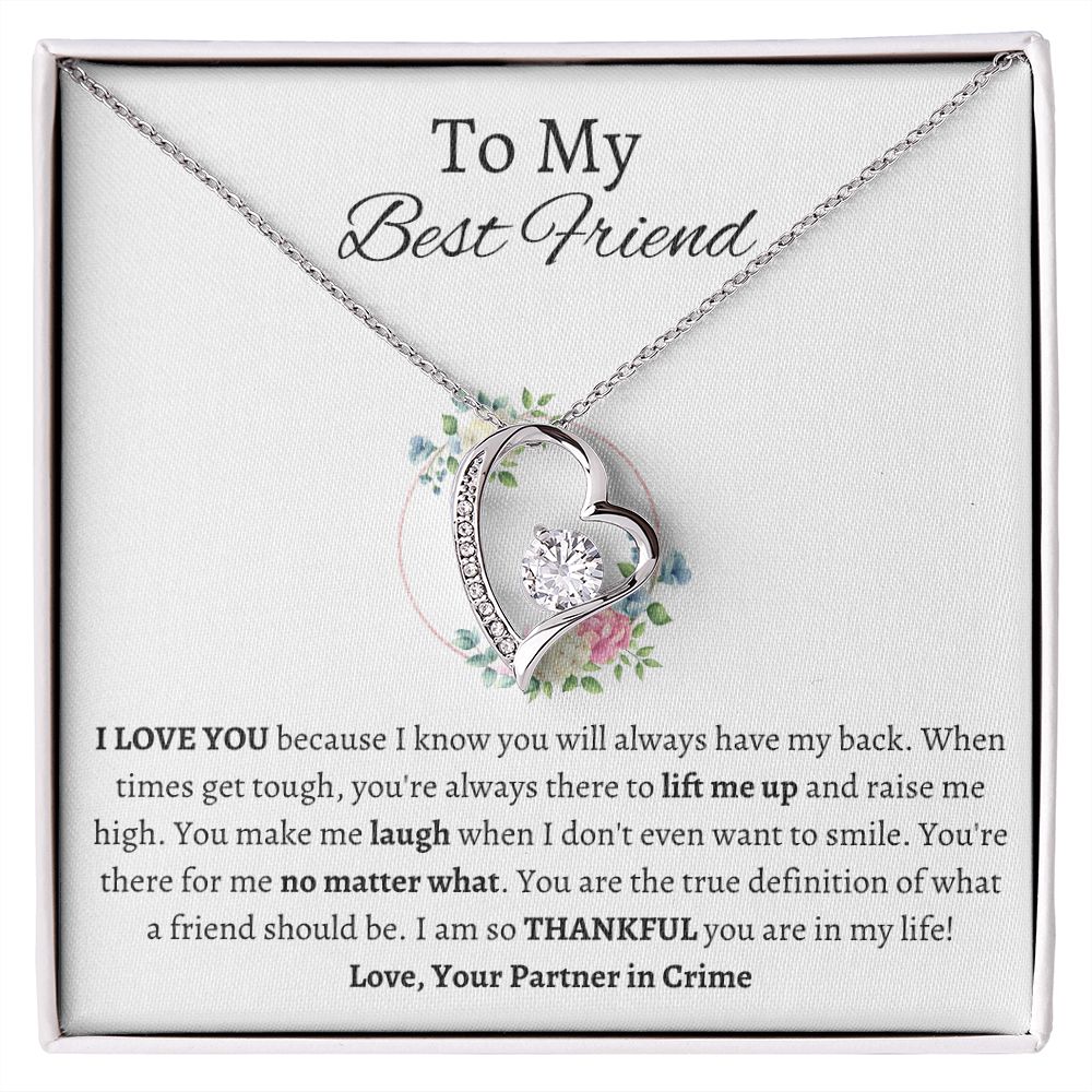 To My Best Friend - Forever Love Necklace - Partner in Crime Gift For Mom, necklace For Wife, Gift For Mother's Day