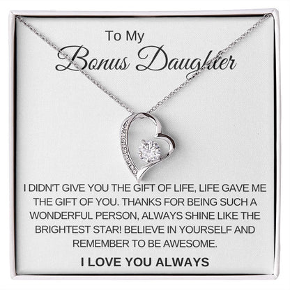 Forever Love Necklace for Bonus Daughter Gift For Mom, necklace For Wife, Gift For Mother's Day