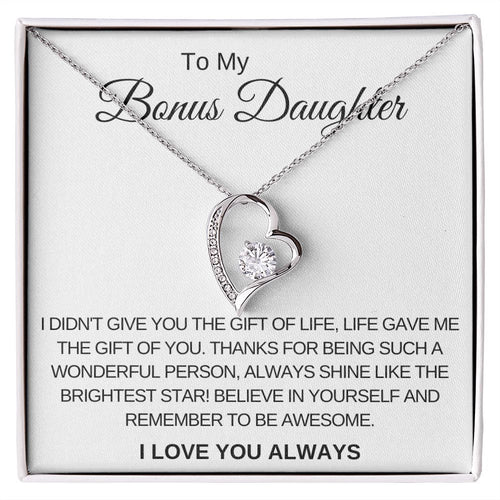 Forever Love Necklace for Bonus Daughter Gift For Mom, necklace For Wife, Gift For Mother's Day