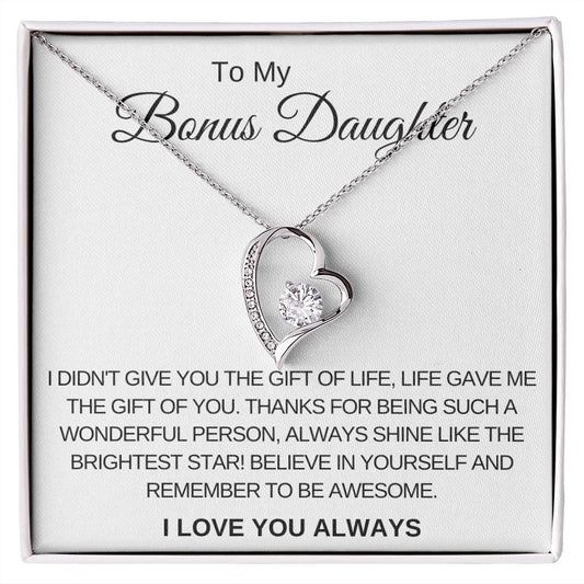 Forever Love Necklace for Bonus Daughter Gift For Mom, necklace For Wife, Gift For Mother's Day