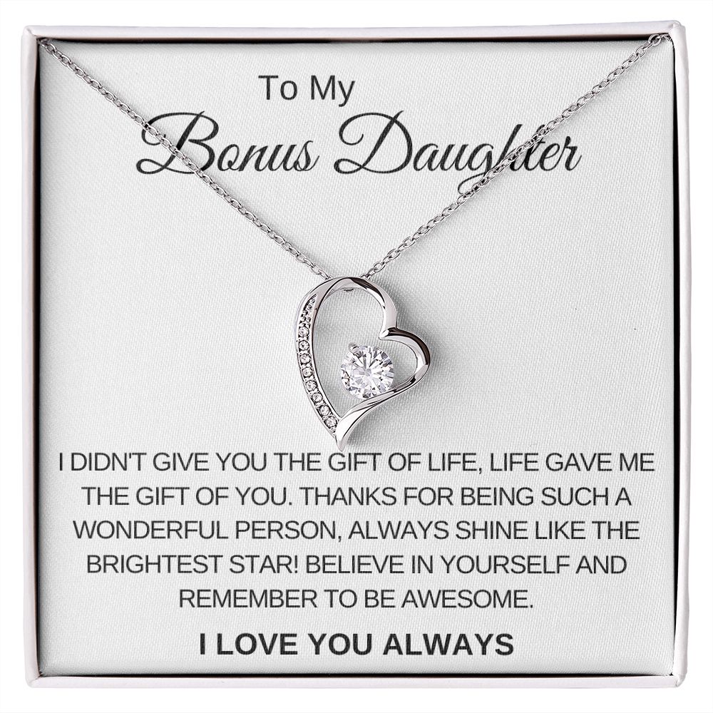 Forever Love Necklace for Bonus Daughter Gift For Mom, necklace For Wife, Gift For Mother's Day