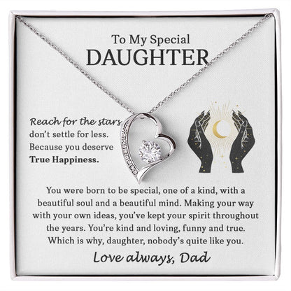 To My Special Daughter | Reach For The Stars | Forever Love Necklace