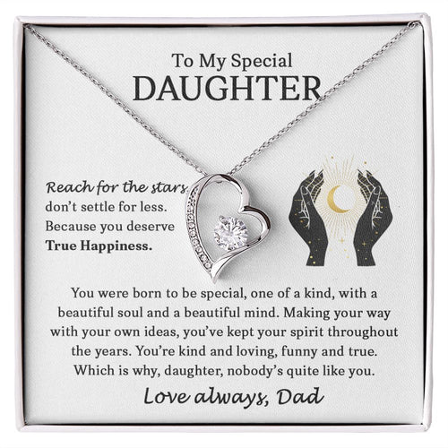 To My Special Daughter | Reach For The Stars | Forever Love Necklace