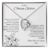 To My Chosen Sister - Forever Love Necklace - White Gift For Mom, necklace For Wife, Gift For Mother's Day