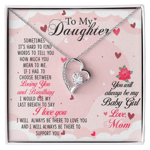 To my Daughter-01 Daughter Forever Love Heart Necklace
