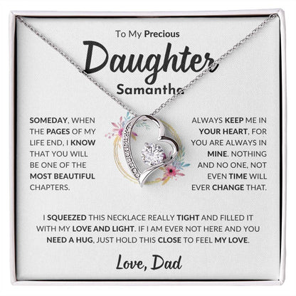 Personalized Daughter Forever Love Necklace, Birthday Gift, Graduation Gift for Her, Christmas present