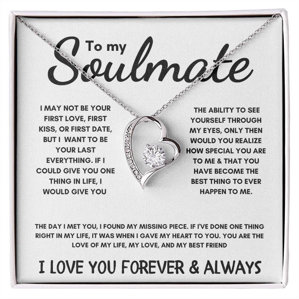 To My Soulmate - Forever Love Necklace - The Day I Met You - White Card
